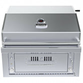 Close-up of Sunstone® Series 30” Hybrid Gas/Charcoal/Wood Built-In Grill's infrared burner highlighting its powerful cooking capabilities.